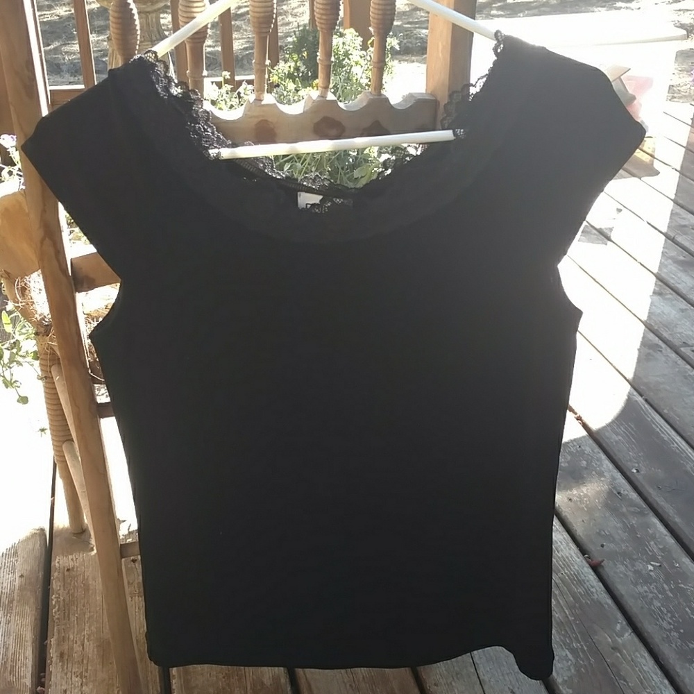 Chico's Size 0 Top Black with Lace